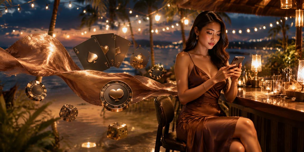Người chơi game bài truyền thống tại Phú Quốc với trang phục áo dài Việt Nam